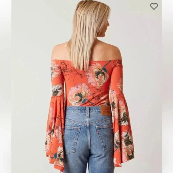 We The Free Printed Birds  Of Paradise Top Mulitcolour Flared Sleeves L - Picture 6 of 15